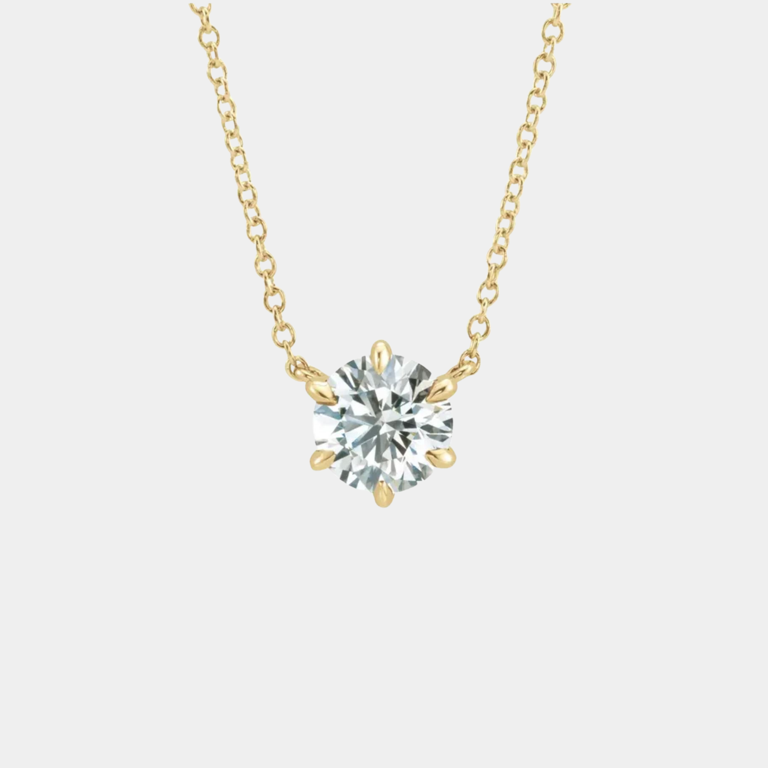 14K Diamond Solitaire Necklace