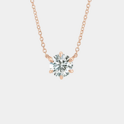 14K gold diamond solitaire necklace