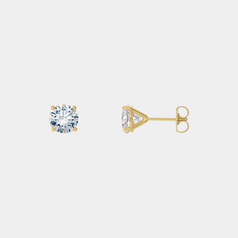 1/2 carat diamond stud earrings yellow gold