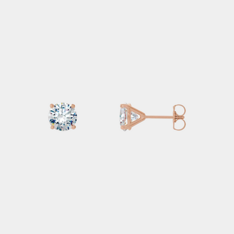 1/2 carat diamond stud earrings rose gold